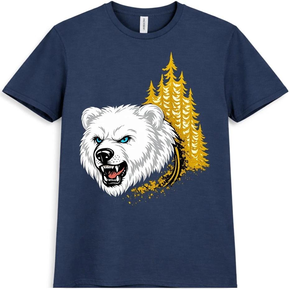 Polar Bear T-Shirt Animal Lover Gift Funny Wildlife Nature Cool Bear Graphic Tee XL