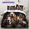 Black Basset Hound Pattern Bedding Home Decoration Birthday Gift (1 * duvet cover + 2 * pillowcase, without core)