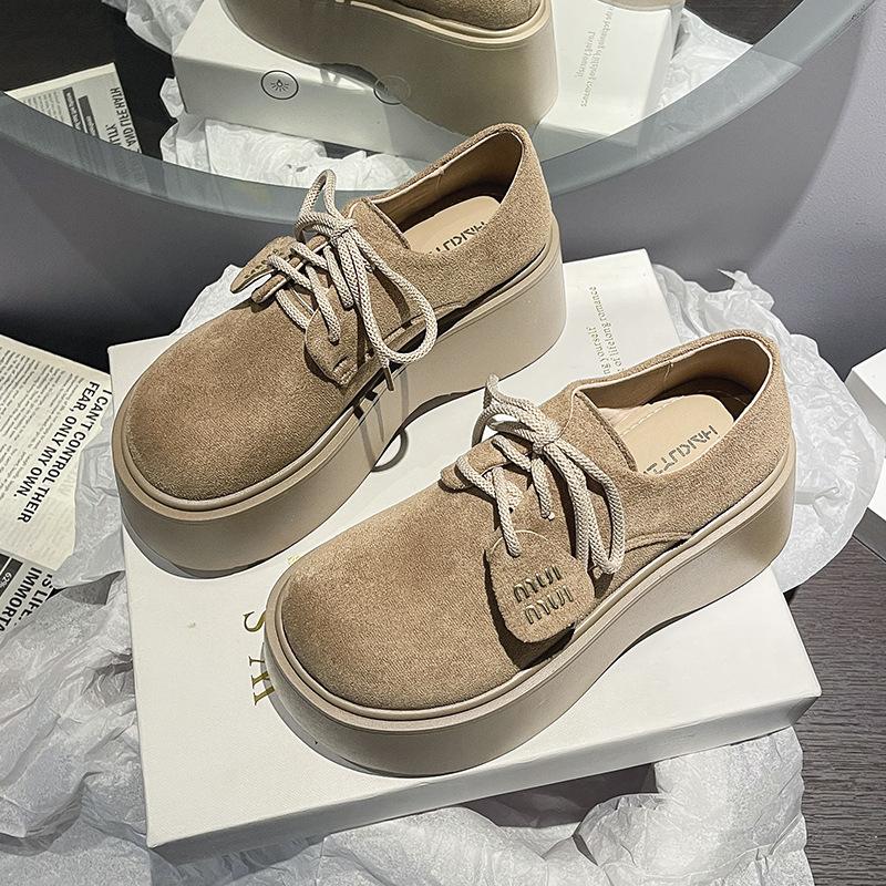 Platform Loafers Women's 2025 New Autumn and Winter Women's Boken Shoes British Style Fashion Versatile Skirt Shoes