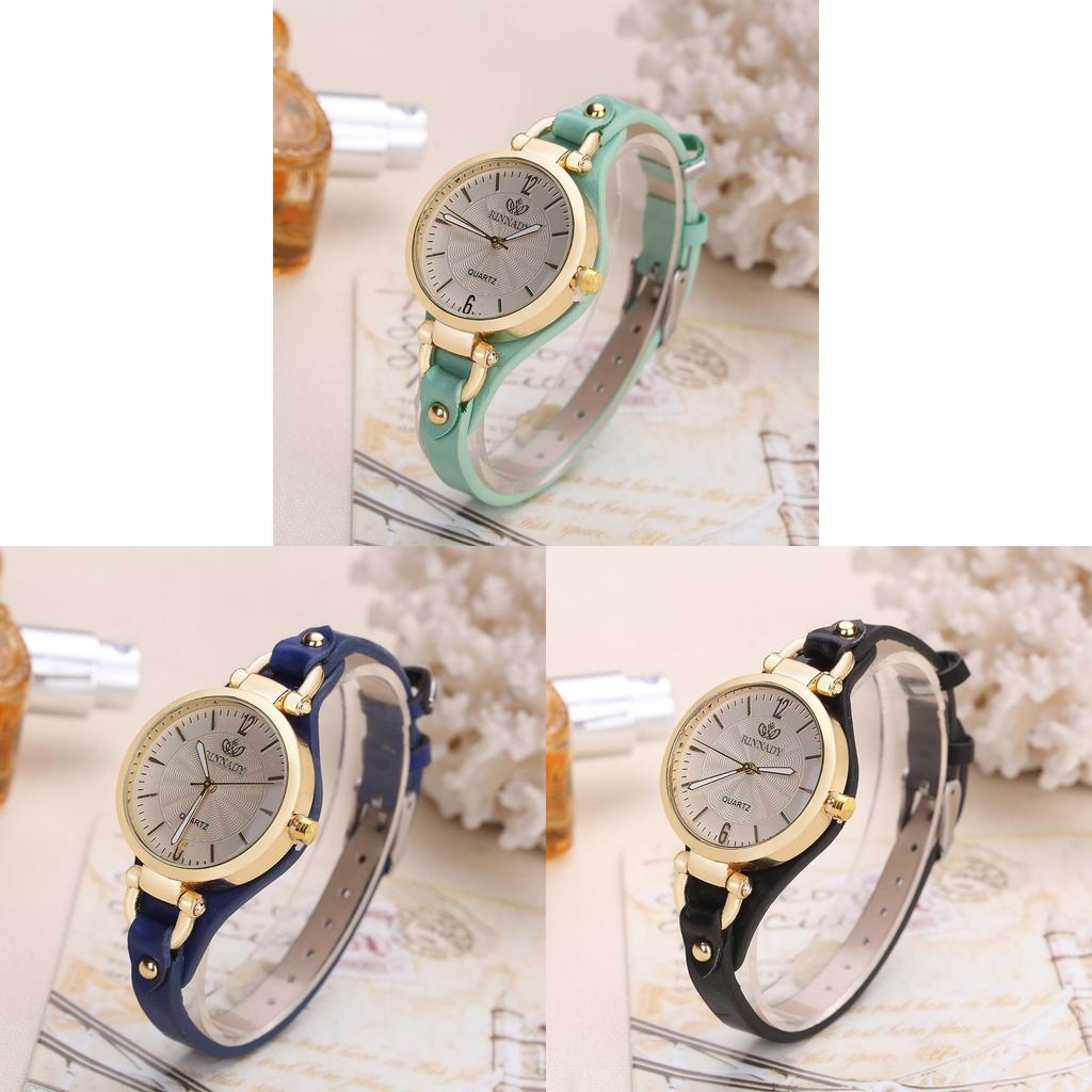 Orologio da Donna al Quarzo Stile Punk con Cinturino in Pelle per Uso Quotidiano Casual