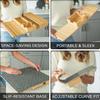 1/2Pcs Bamboo Couch Armrest Table Wooden Arm Tray with Removable Cup Holder Foldable Anti-Slip Sofa Side Remote Controls Phones Cups Snacks Organizer