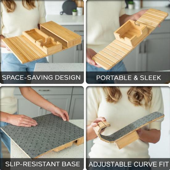 1/2Pcs Bamboo Couch Armrest Table Wooden Arm Tray with Removable Cup Holder Foldable Anti-Slip Sofa Side Remote Controls Phones Cups Snacks Organizer