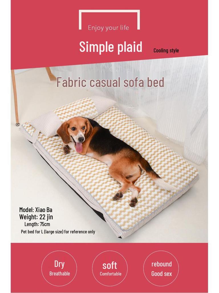 Removable and Washable Pet Bed for All Seasons - Dog and Cat Cushion Mat