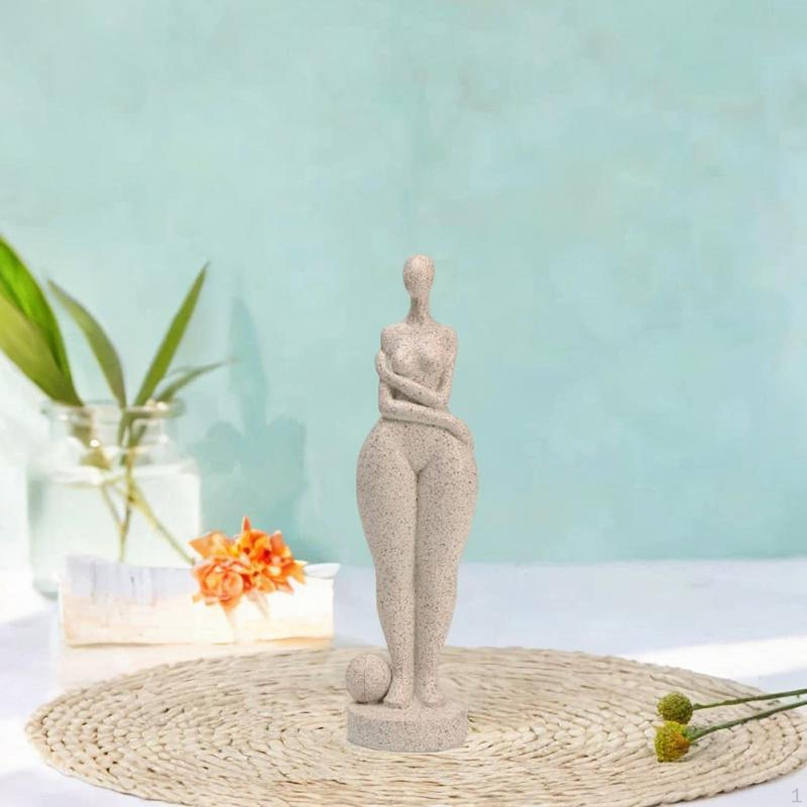 

Women Figurine Art Female Sculpture Bedroom Accent Fat Lady Statue Abstract Sitting 8x14cm