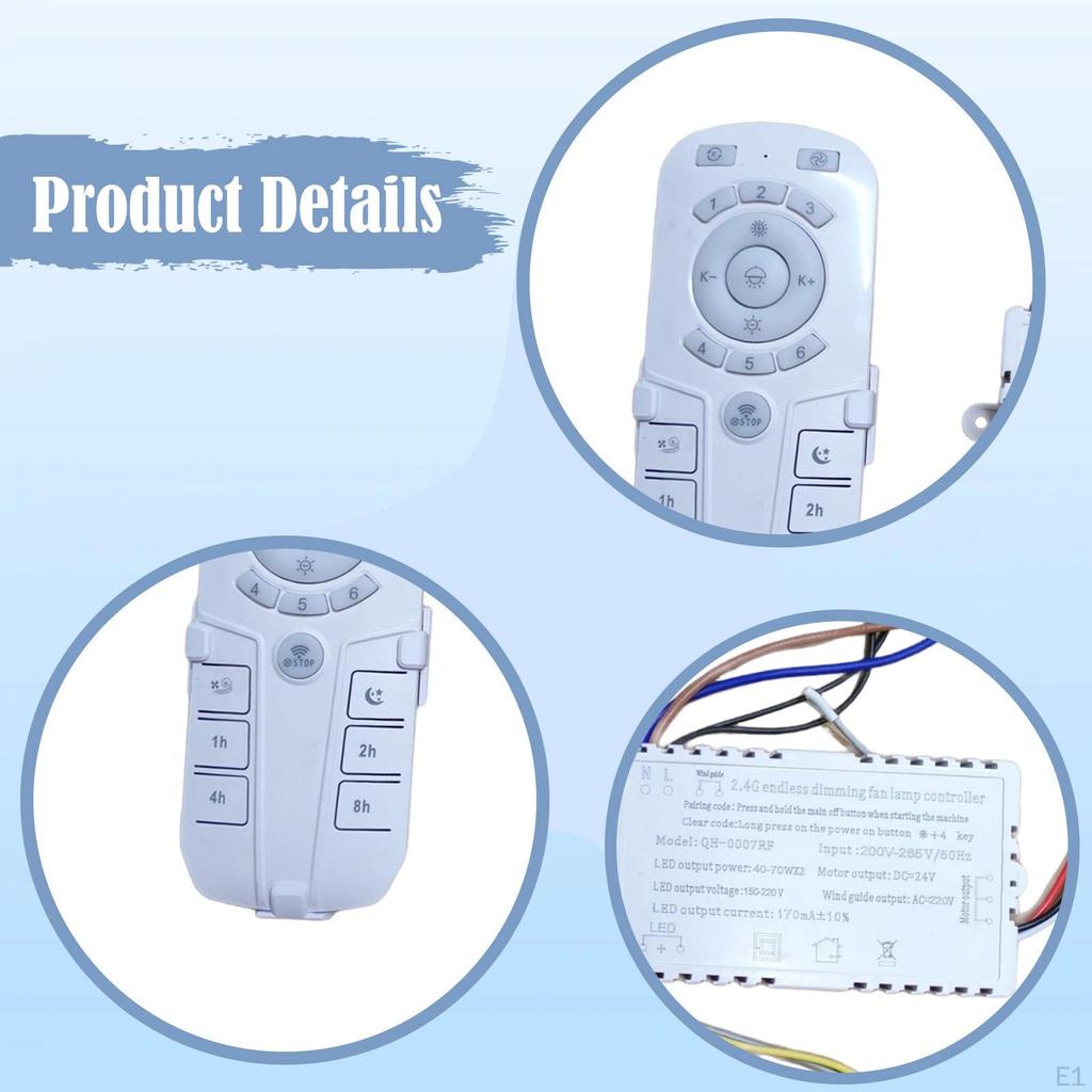 Fan Remote Adjustable Brightness Timing with Speeds High Performance Reliable Replacement