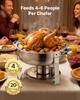 5 Qt 4 Pack Round Chafing Dish Buffet Set Full-Size Pan Stainless Steel