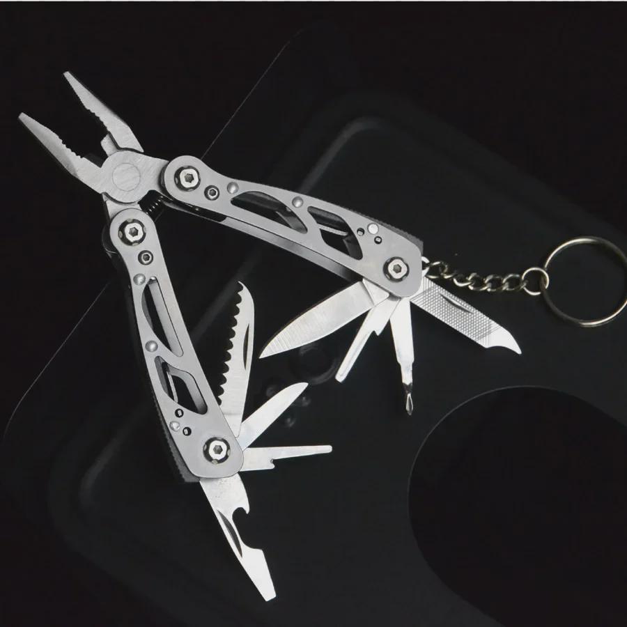 Compact Multi-Tool Keychain: Folding Knife & Pliers for Outdoors & EDC