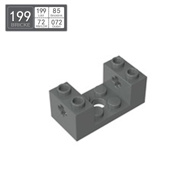 BRICKE 67446 2x4x1-1/3 Brick with 2x2 Cutout & Axle Hole, LEGO Compatible 19 pcs