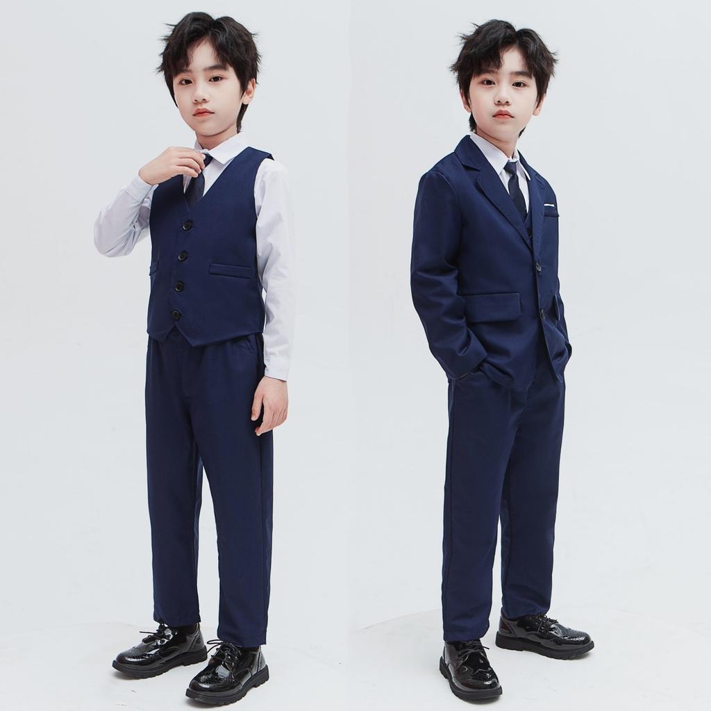 Boy British Style Suit Jacket + Trousers Two Piece Piano Costume Birthday Party