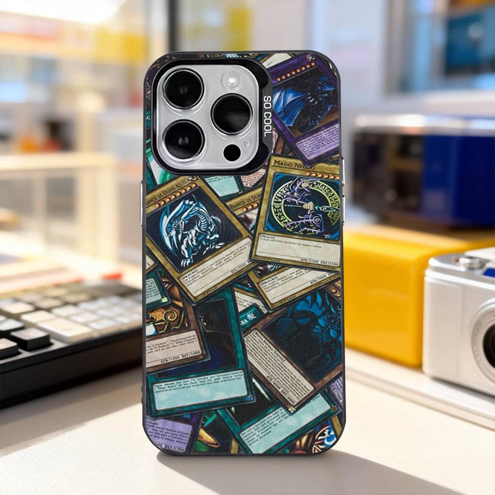 Karta Y-Yu Gi Oh Yugioh Pouzdro na telefon Pro iPhone 11,12,13,14,15,16,17,Pro,Max,Plus,E,Air,Mini IMD Matná černá