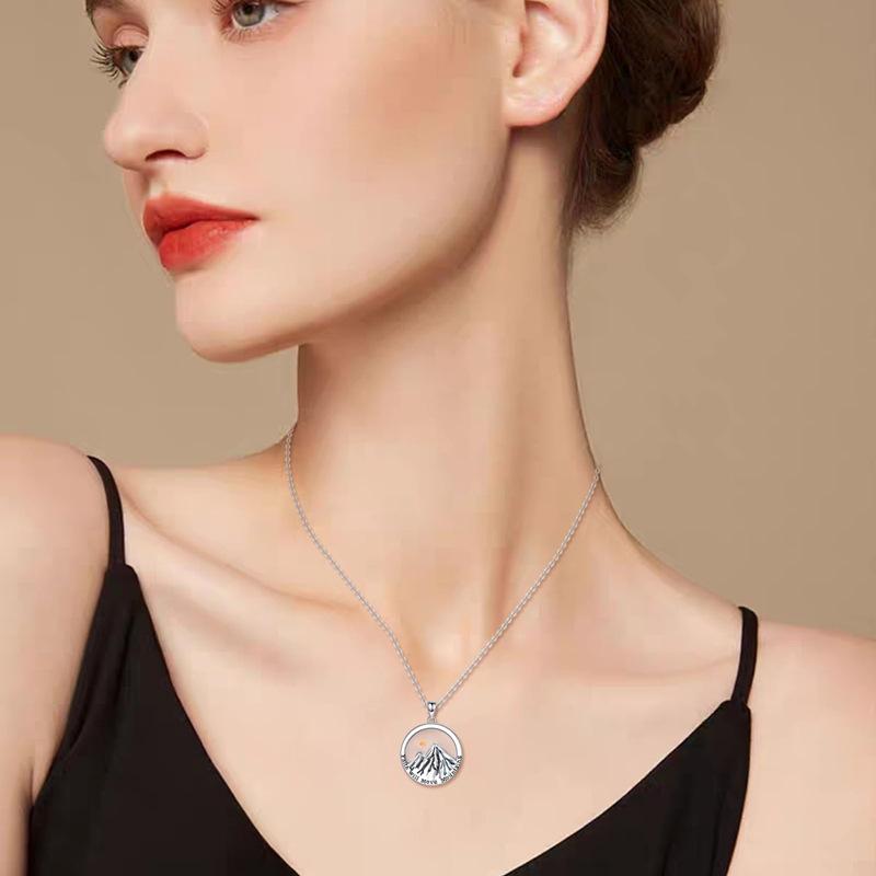 Fashionally Simple, Faith-inspired Round Hill-shaped Mustard Seed Stainless Steel Necklace