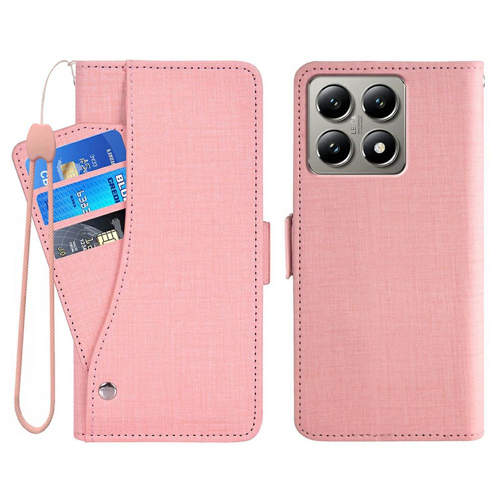 

For Xiaomi 14T Case Jean Cloth Texture PU Leather Wallet Phone Cover with Rotating Card Slots