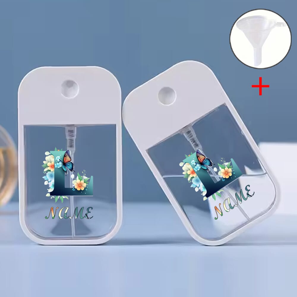 Customized Name 45ml Refillable Card Portable Perfume Spray Bottle Moisturizing Sprayer Alcohol Mist Dispenser Hand Sanitizer