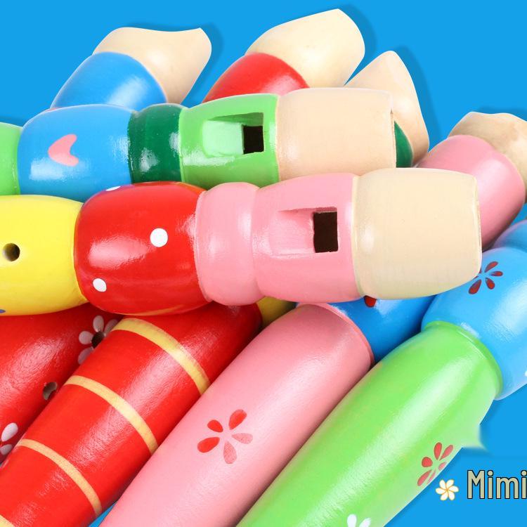 Children's 6-Hole Cartoon Wooden Soprano Flute - Educational Musical Toy
