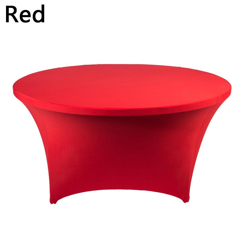 1PC Table Cover Solid Color Table Mat Round Tablecloth Elastic For Cocktail table Party Supplies