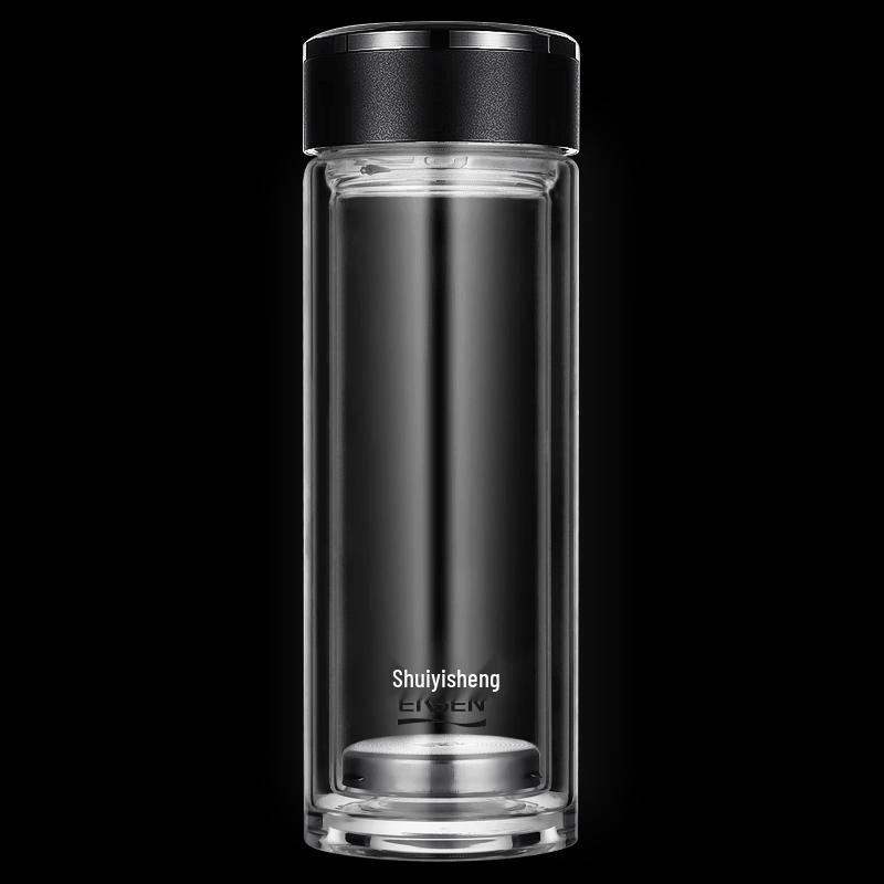Shui Yi Sheng G818 Obsidian Supreme Double-Wall Alkaline Water Glass, 380ml