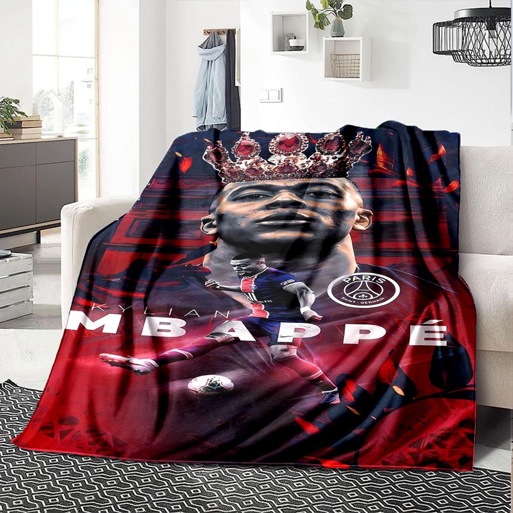 Mbappe's French Football Glory Blanket Ultra-Soft Suitable for Couch Livingroom Sofa Four Seasons Universal Stylish Decor