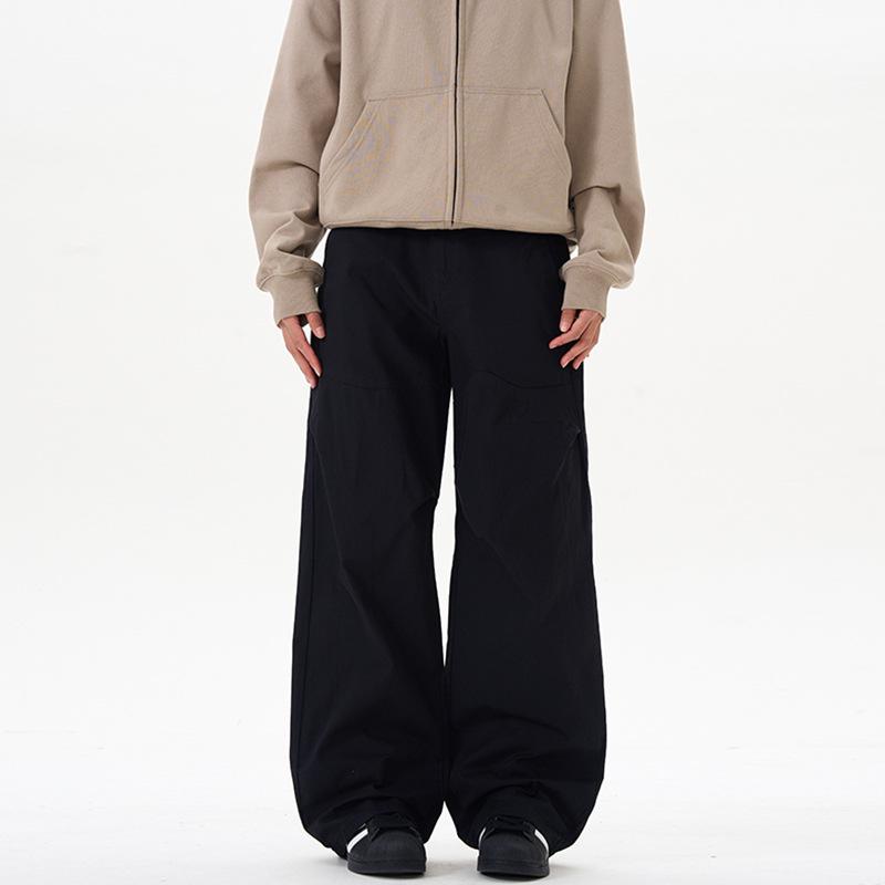 LKTM Американские ретро плиссированные брюки карго – Унисекс Свободный повседневный крой Small темно-синий