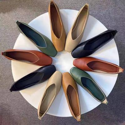 33-43 Grote Maat Mary Jane Leer Retro Zachte Zool Lage Hak Ondiepe Mond Platte Schoenen Werkschoenen 2.5Cm Enkele Schoenen