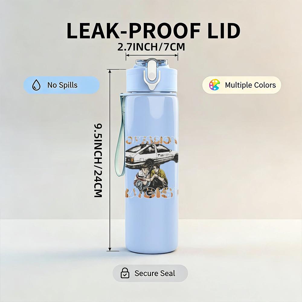 1PC UFO Flying Saucer Minimalist Sketch Print 750ml Portable Sports Water Bottle Leakproof Gym Outdoor Travel Drink Cup
