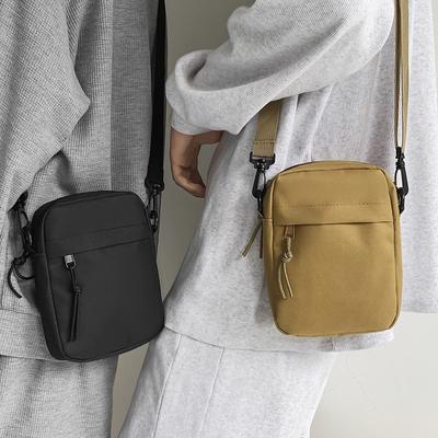 Bolsas Transversais Femininas Oxford Bolsas de Ombro Pequenas para Homens Coreanas Cor Sólida Estudantes Bolsas para Celular Mini Bolsas Mensageiro