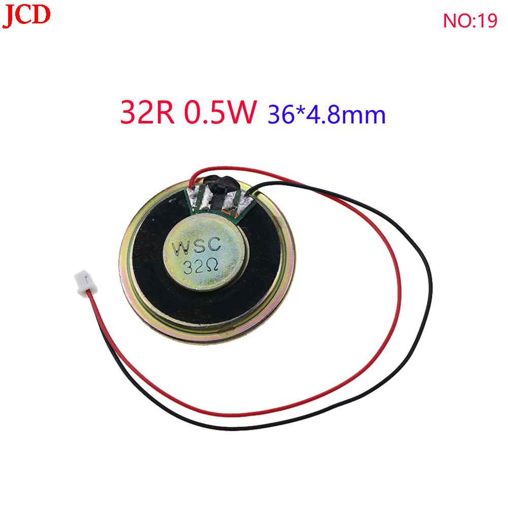 NO:01-16 1pcs ultra-thin speaker 8R 32R 0.5W 1W 2W loudspeaker speaker diameter 20 23 26 28 30 32 36 40 50MM with terminal cable
