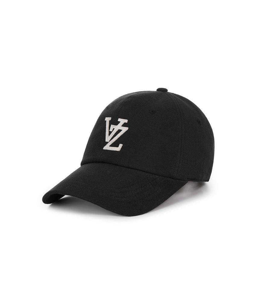 Bajal Monogram Applique Oversized Washed Ball Cap Black