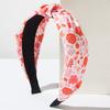 Valentine's Day Sweet Versatile Knotted Fabric Printed Heart Headband , Daily Party Hair Accessory