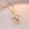 Mode Drehbare Stern Anhänger Halskette für Frauen 2024 Neue Edelstahl Kette Schmuck Party Zubehör