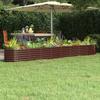 Raised Garden Bed Galvanized Steel 332 X 40 X 36 Cm Brown