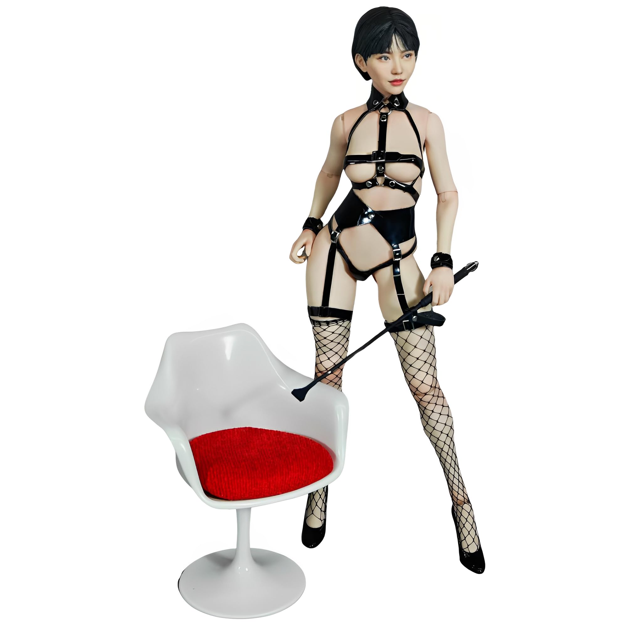 

AIEK 1/6 Scale Figure Super Flexible Seamless Bizarre Leather Bondage Body, Actress Female Head DIY Set, Eimi Fukada, SM-001