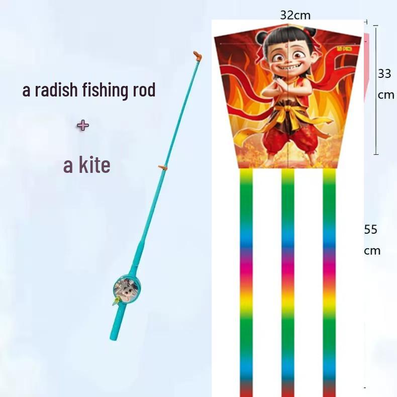 Weifang Traditional Handmade Fishing Rod Kite: Easy-to-Fly Outdoor Parent-Child Fun Kite for Adults & Children