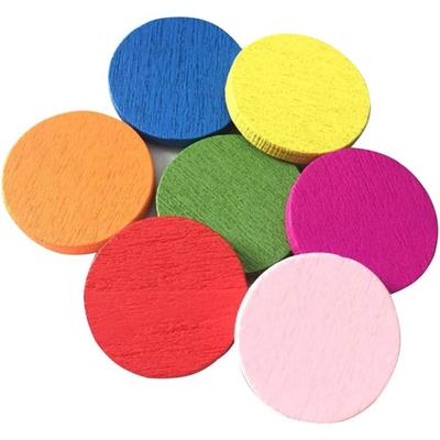 100 Stück runde Holzstücke, bunte Scheiben, Lernwerkzeuge, Schüler, Mathematik-Lehrmittel für Kinder und Mädchen (Gemischte Farbe)