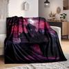 1pc Haunted House Moonlit Blanket, Lightweight Flannel Throw Blanket for Sofa, Bed, Travel, Camping, Living Room, Office, Couch052