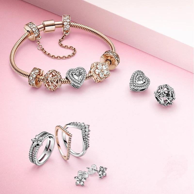 925 Sterling Silver Snake Chain Bracelets Charm Pendientes Mujer 925 Original Bracelet For Women Fine Jewelry Clasp Bangle Gift