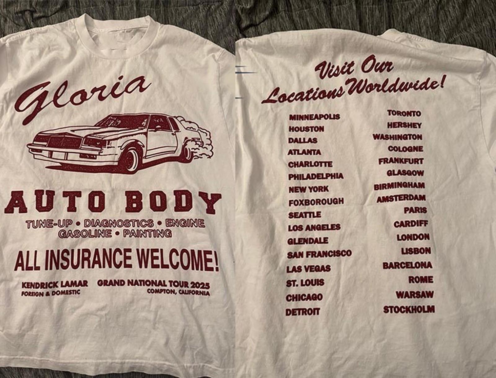 SALE! 2026 Kendrick Lamar Grand National Tour Gloria Shirt Concert REPRINT XL