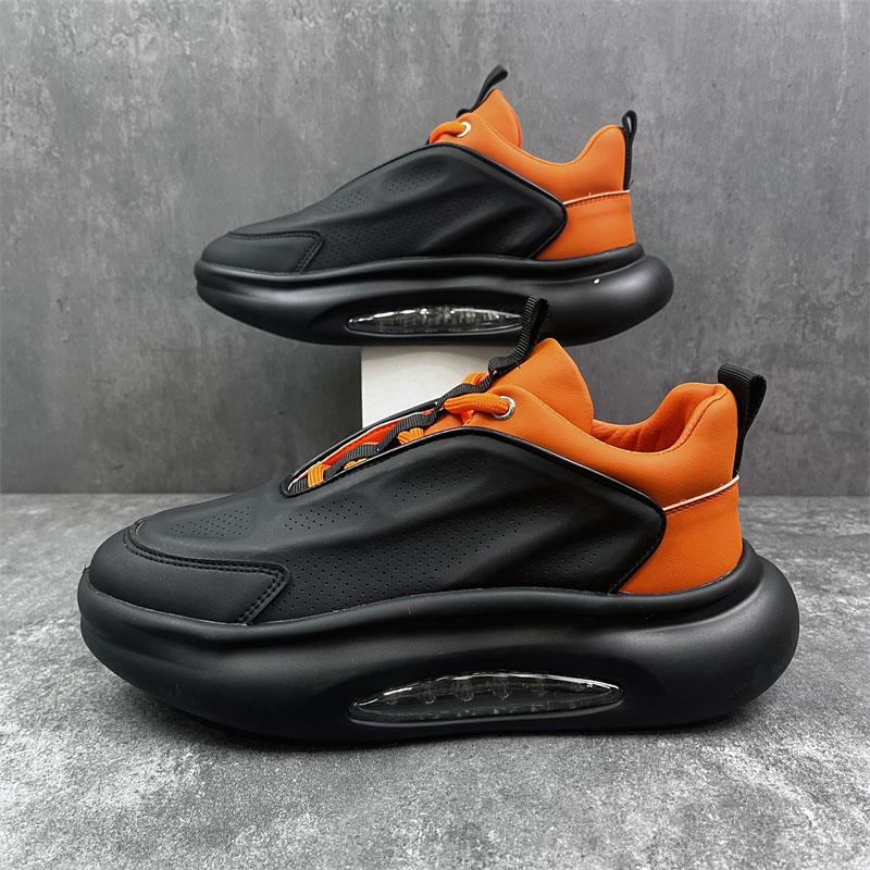 Fashion Sneakers Men Designer Air Cushion Sport Shoes Fashion Casual Leather Mesh Breathable Height Increased Flat Platform Shoes