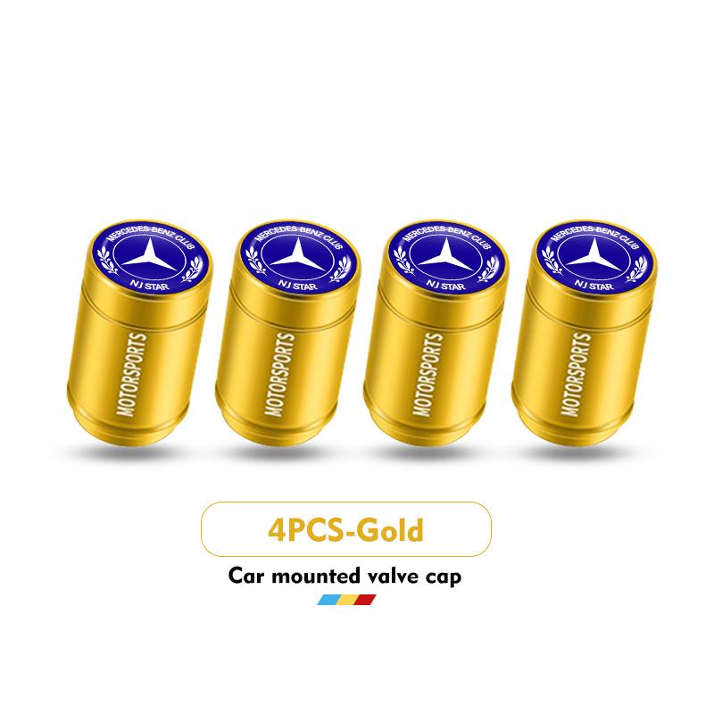 4 Pezzi Tappi Valvole Pneumatici Auto Copri Stelo Ruota in Alluminio Per Mercedes Benz W211 W124 W176 W177 C180 C200 C260 C300 GLC CLE