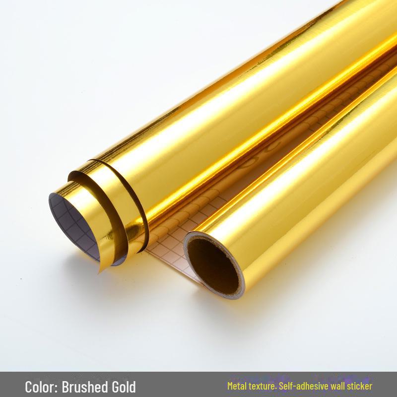 Cross-Border Imitation Metal Film Self-Adhesive Waterproof Wallpaper for Fridge, Elevator, and Countertop Renovation