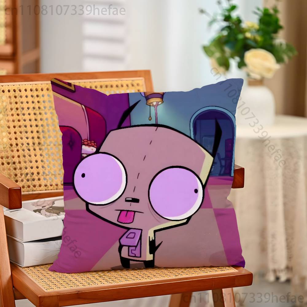 

IInvader Zim Gir Pillow Cases for Bedroom Living Room Sofa Home Decor Polyester Cushion Cover with Zipper 30x30cm