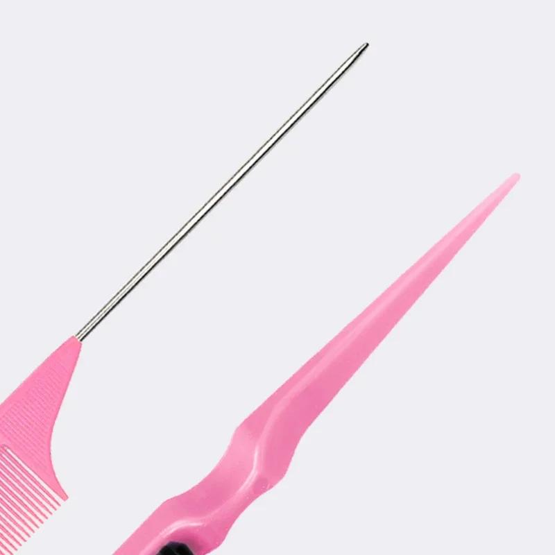 3pcs/set Hair Coloring Brushes Combs Pointed Tail Hairdressing Comb Double Comb Three Rows of Styling Brush Eyebrow Brush Tools
