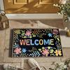 Floral Welcome Entrance Doormat Outdoor Front Door Mat Room Rugs Hallway Floor Foot Bath Mat Washable