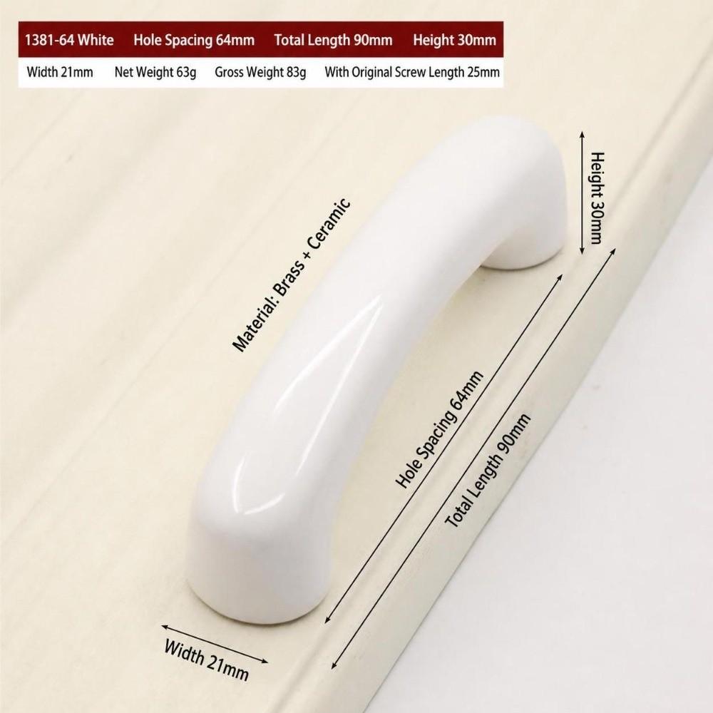 Long Strip Cabinet Door Handle Ceramic Wardrobe Pull Handle Drawer Knob  Wardrobe Drawer Door