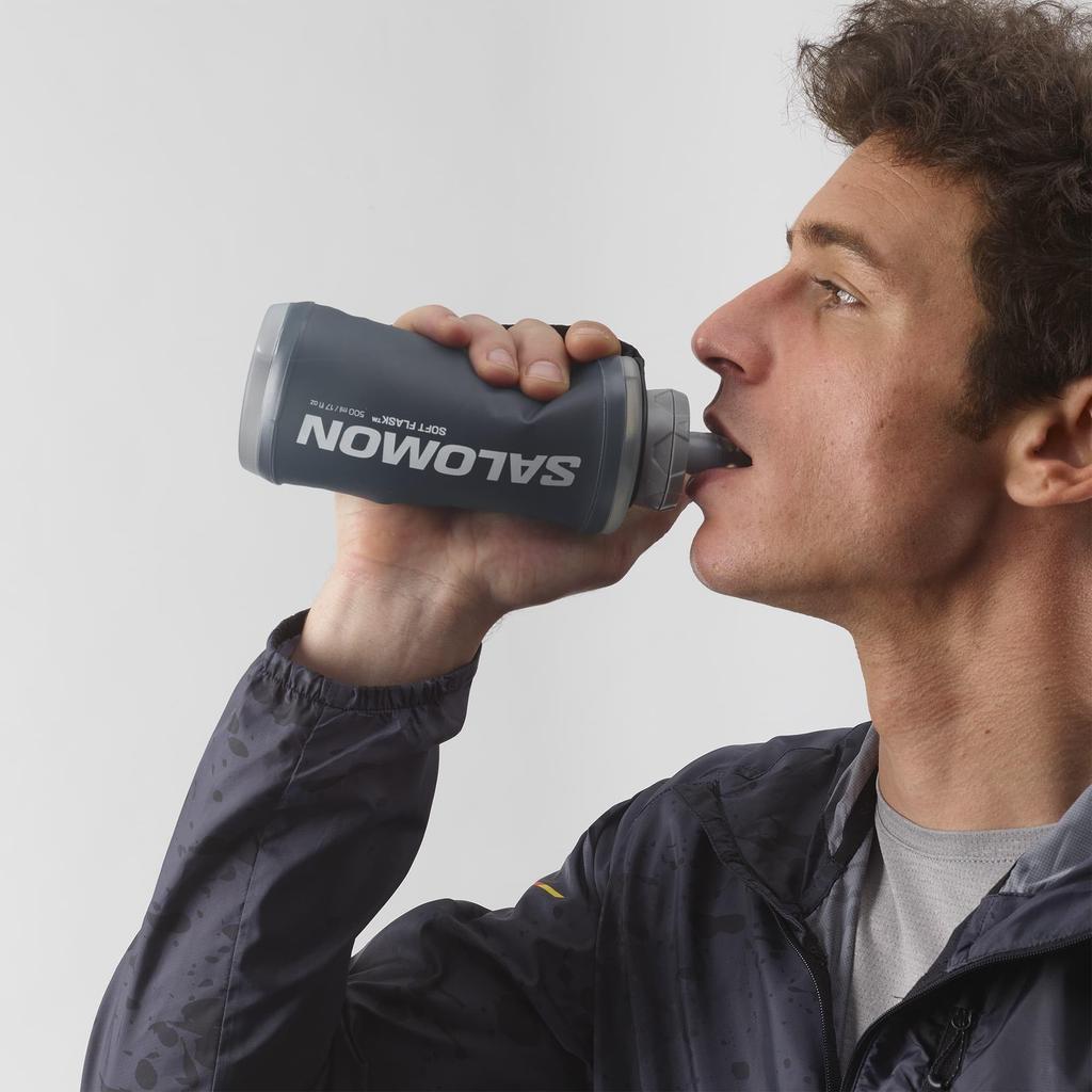 Hydration Hand Running Bottle Holder 2022 Model ACTIVE HANDHELD LC1928600 Free GRAY [Salomon] BLACK/SLATE