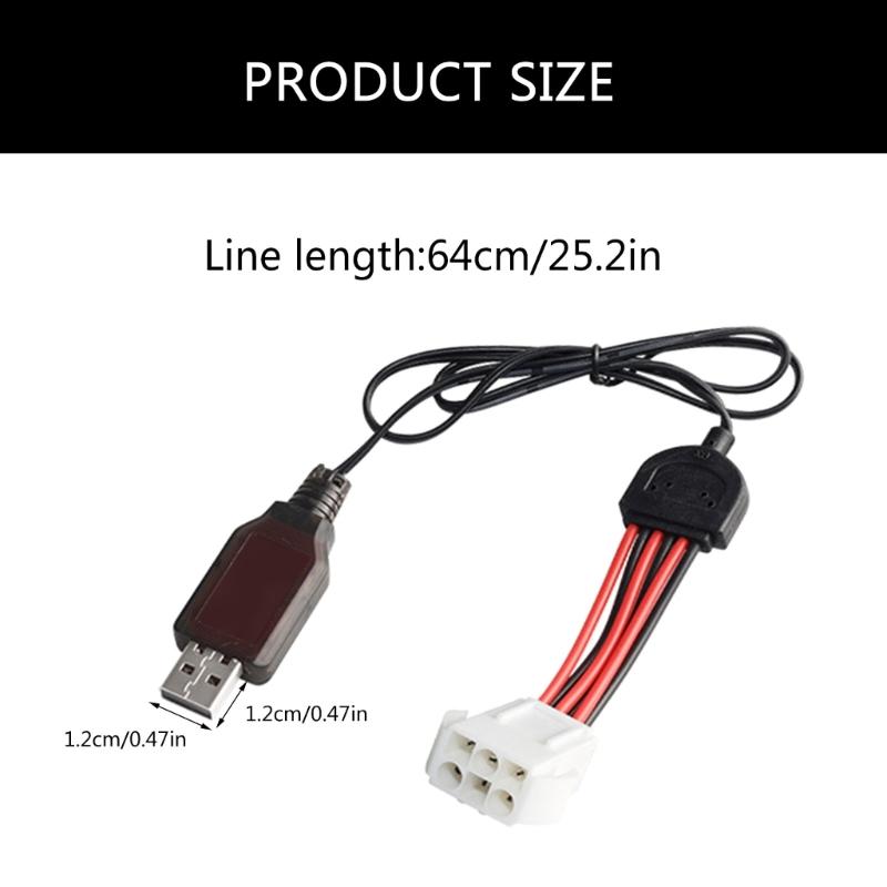 Fast Charging 9.6V Liion Battery Charging, 600MA USB Power Cable for Remote Controls Vehicles