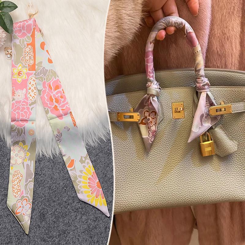 

Трендовий шарф-обмотка ручки сумки в шовковому стилі на 2024 рік