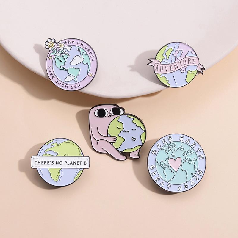 Care Stylish Cartoon Metal Brooch Unique Letter Decorated Pin For Fashionable Men Women And
