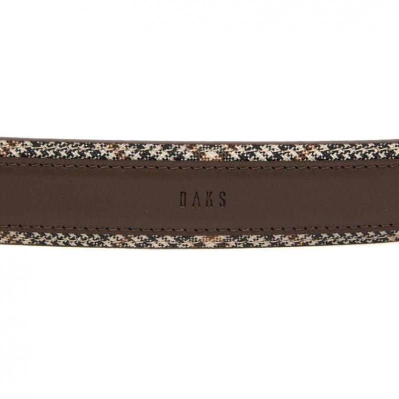 Daks Dark Brown Check Strap   Hook Leather Belt Dbbe6e722w3