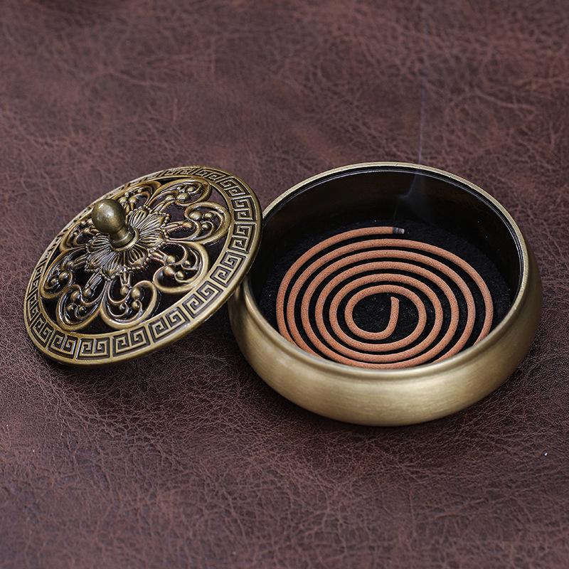 Brass Incense Burner for Sandalwood, Agarwood, and Coils - Perfect for Home, Tea Ceremony, and Indoor Use