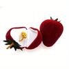 1 Pcs New Strawberry Form Velvet Ring Storage Case Jewelry Box Ring Protector Flocking Gift Box